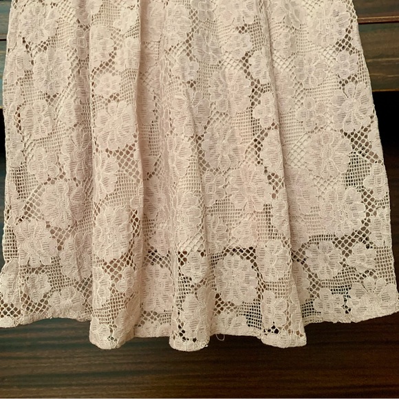 Lace Button-Front Midi Dress, Light Pink, Size Small - Picture 10 of 12